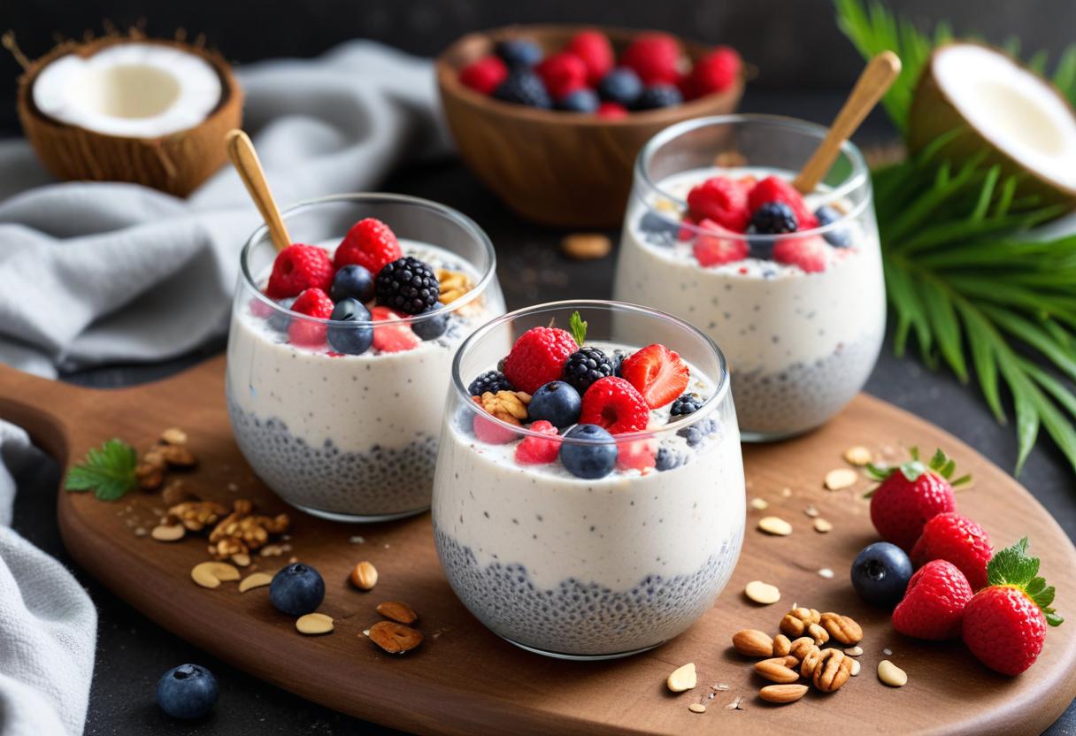 Sätt smaker på menyn med chiapudding i kokosmjölk illustration